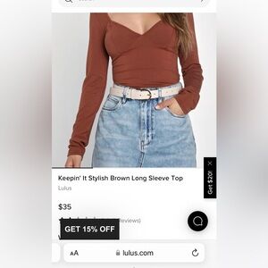 Lulu's Rust Long Sleeve Bodysuit